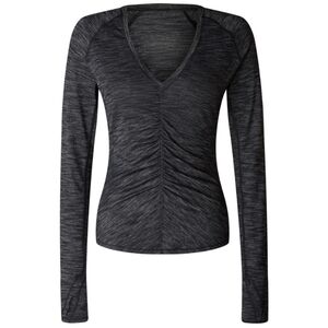 Lululemon Interval Long Sleeve Heathered Black Sz 4